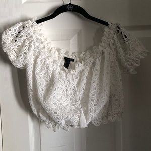 Forever 21 crop eyelet shirt.
